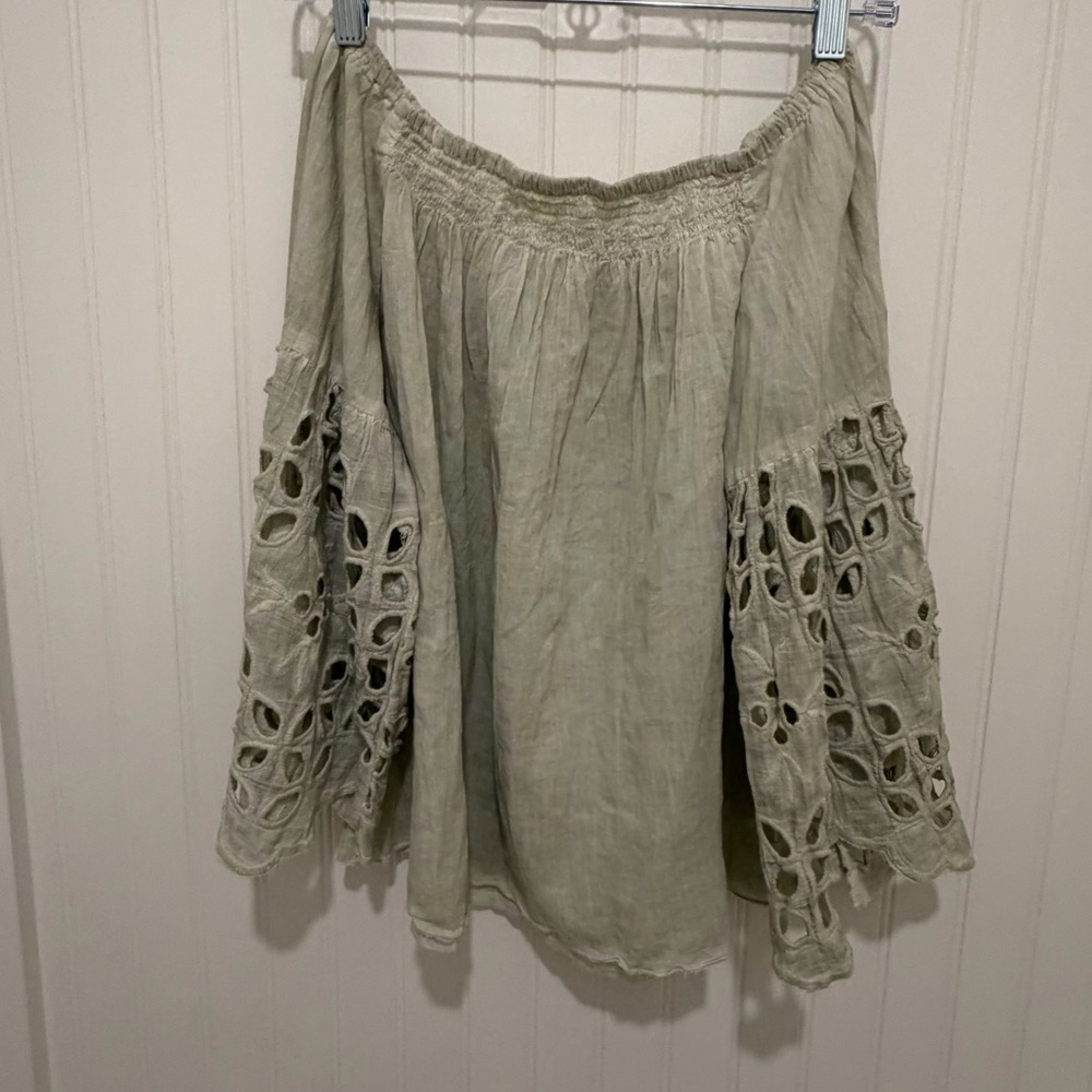 Ruby Yaya Off-Shoulder Blouse with Eyelet Sleeves boho romantic